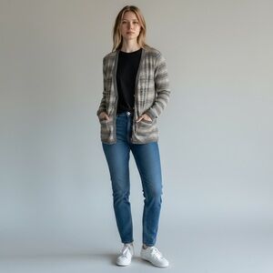 🤍Vintage🤍Juicy Couture Gray Striped Cardigan